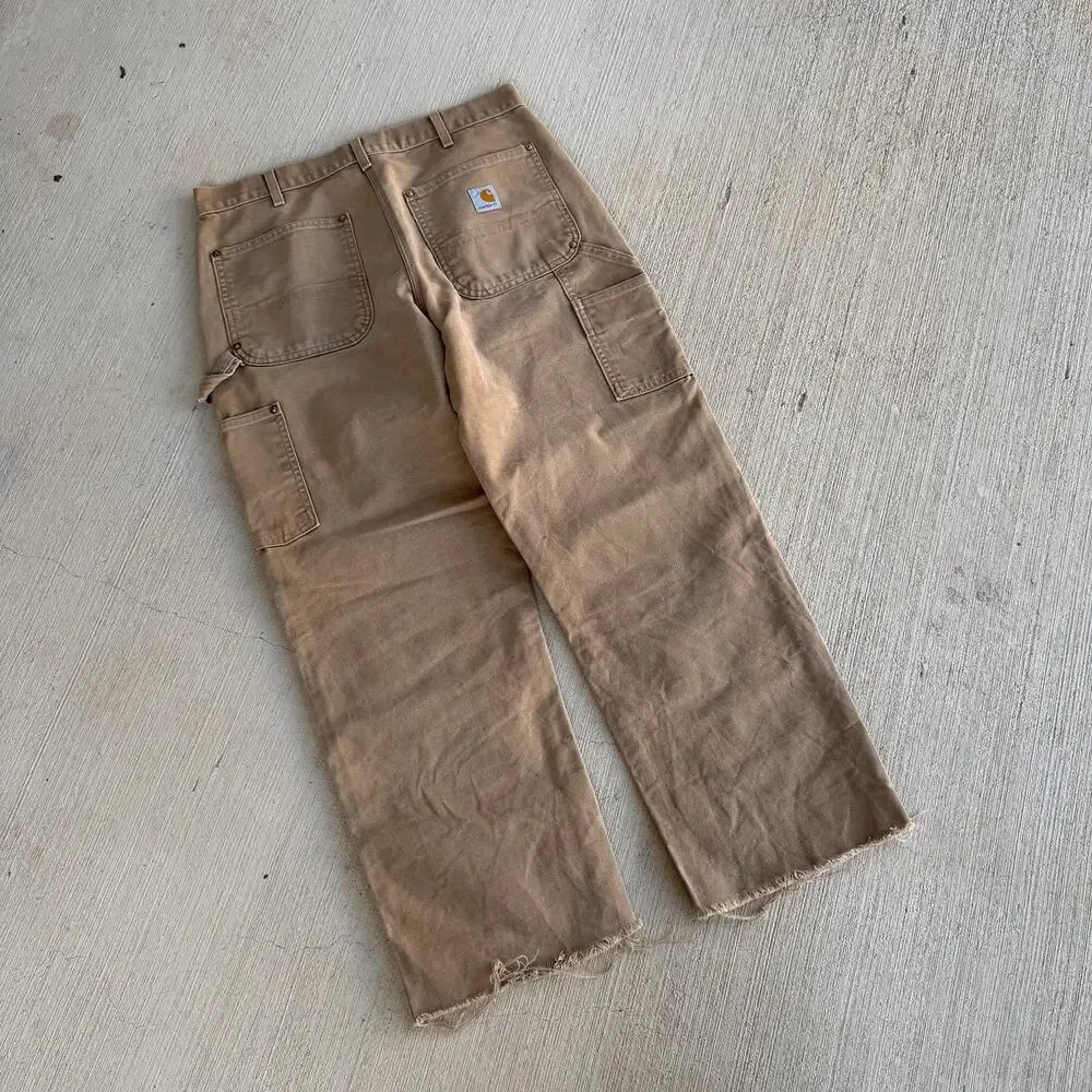 Carhartt faded brown double knee work wear carpenter pants